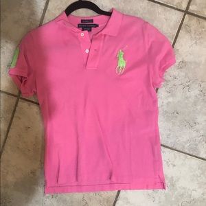 Pink pony polo shirt
